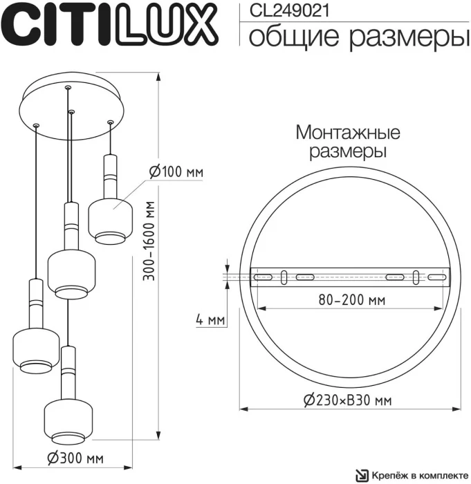 Подвесной светильник Citilux Lass CL249021