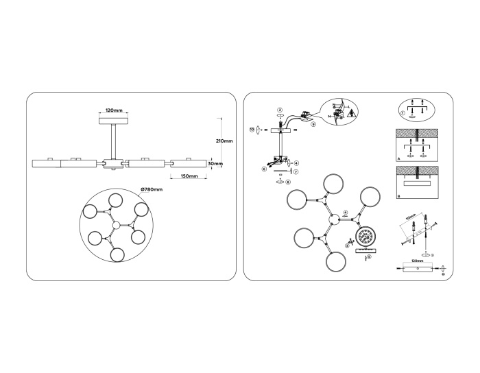 Люстра светодиодная на штанге AMBRELLA light FL516333