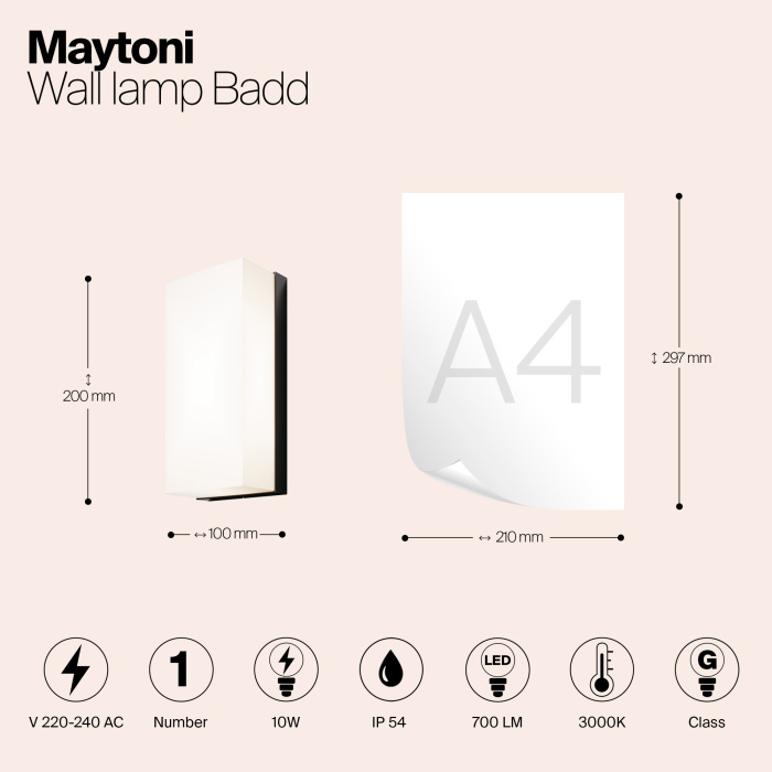 Светильник настенный Maytoni Badd O454WL-L10GF3K