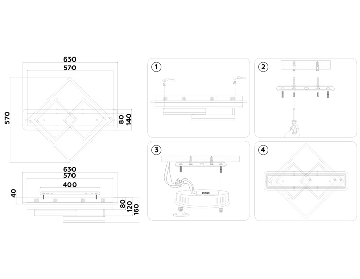 Потолочный светодиодный светильник с пультом Ambrella light FA8531