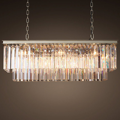 Люстра RH 1920S ODEON CLEAR GLASS FRINGE nickel ImperiumLoft