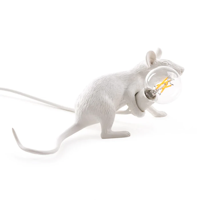 Настольная лампа Mouse Lying белый ImperiumLoft