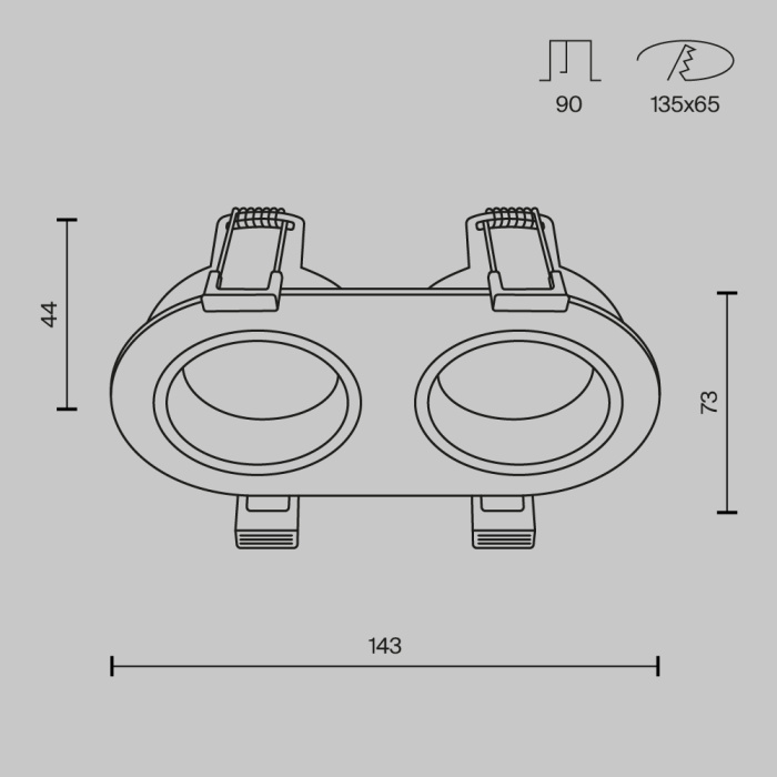 Встраиваемый светильник Maytoni Share DL126-02-GU10-W