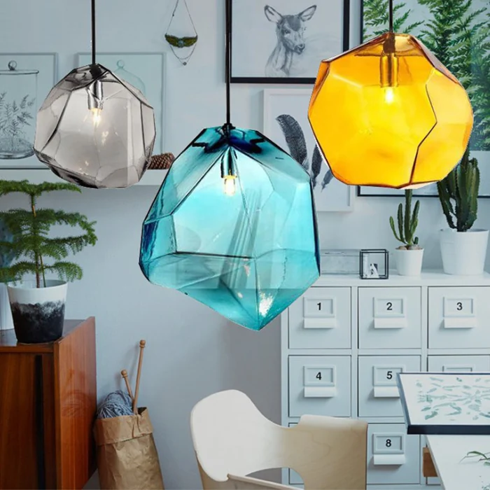 Подвесной светильник Color Ice Cube Pendant JEVIO 1 Серый ImperiumLoft