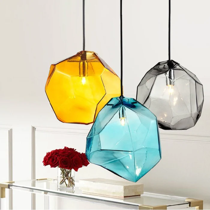 Подвесной светильник Color Ice Cube Pendant JEVIO 1 Серый ImperiumLoft