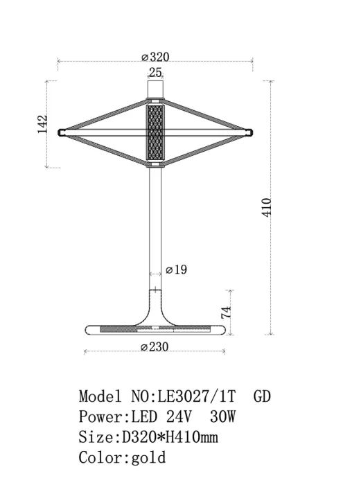 Настольная лампа Leon Chantale LE3027/1T GD/PU