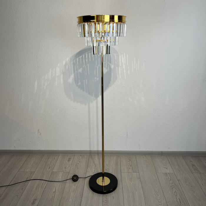 Торшер RH 1920S Odeon Clear Glass Floor Lamp GOLD ImperiumLoft