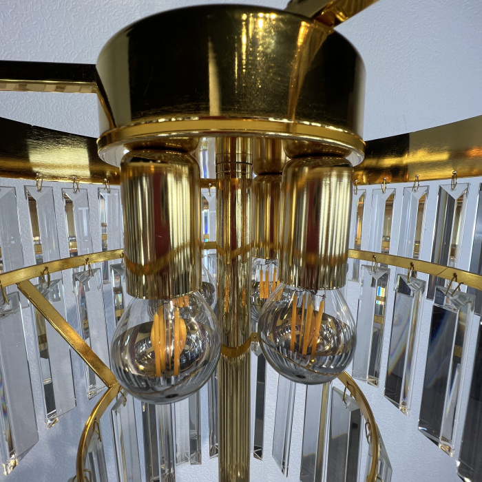 Торшер RH 1920S Odeon Clear Glass Floor Lamp GOLD ImperiumLoft