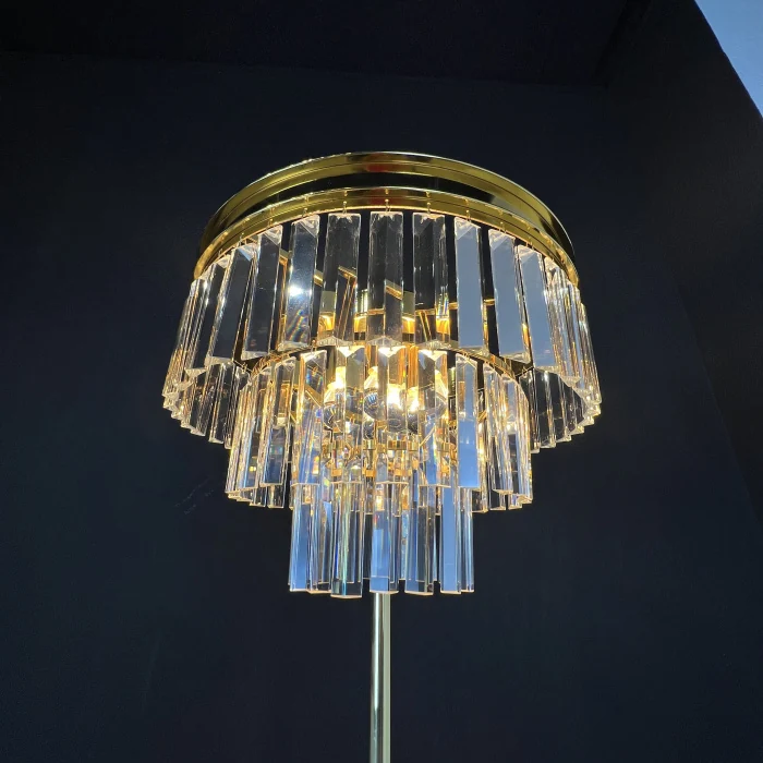Торшер RH 1920S Odeon Clear Glass Floor Lamp GOLD ImperiumLoft