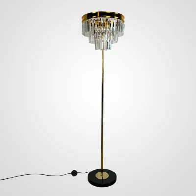 Торшер RH 1920S Odeon Clear Glass Floor Lamp GOLD ImperiumLoft