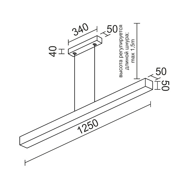 Линейный светильник Ledron 13305 LINE E2 1250 Wh 3K