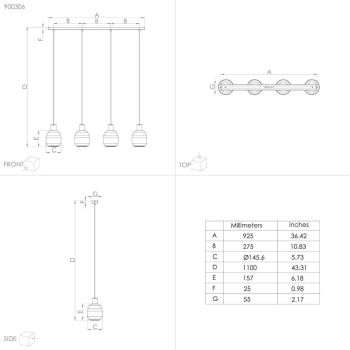 Подвесной светильник EGLO MANZANARES 900306