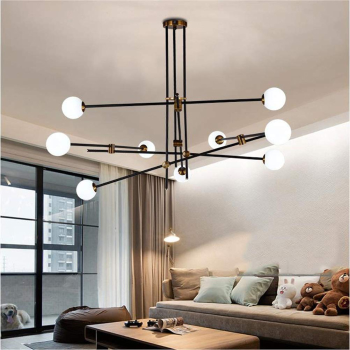 Подвесная люстра Delight Collection Bistro Globe 9389P/9 black/gold