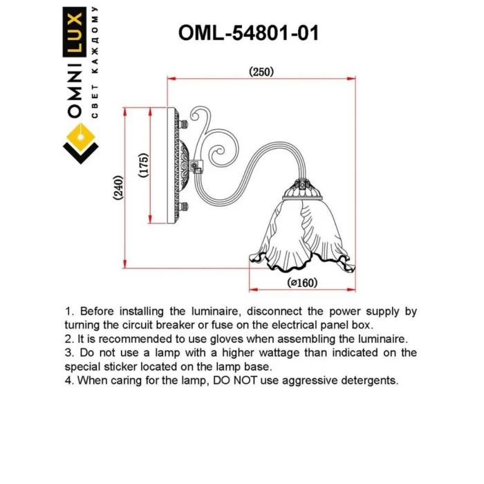 Светильник настенный Omnilux Petrara OML-54801-01
