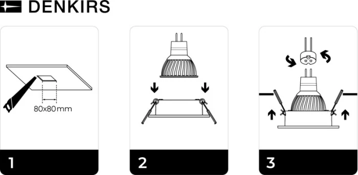 Встраиваемый светильник Denkirs Billum DK3021-BK