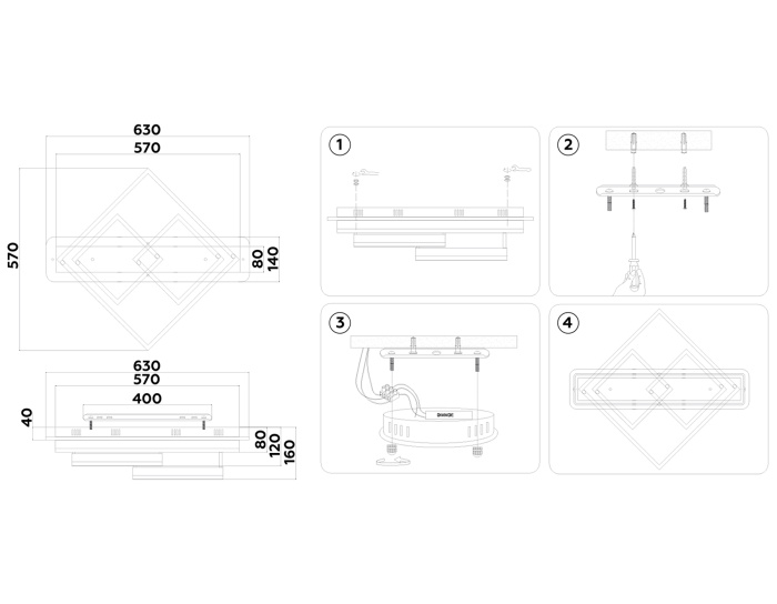 Потолочный светодиодный светильник с пультом Ambrella light FA8533