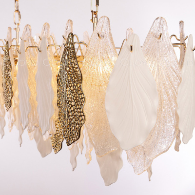 Люстра Cloyd SENEGAL-A C14 / L105 см - с золотыми листьями - золото (арт.11178)