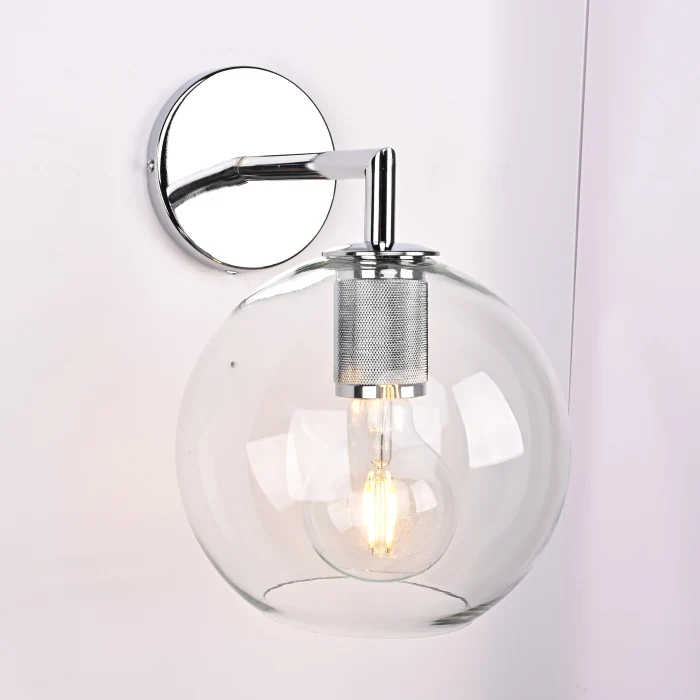 Бра RH Utilitaire Globe Shade Single Sconce Silver ImperiumLoft