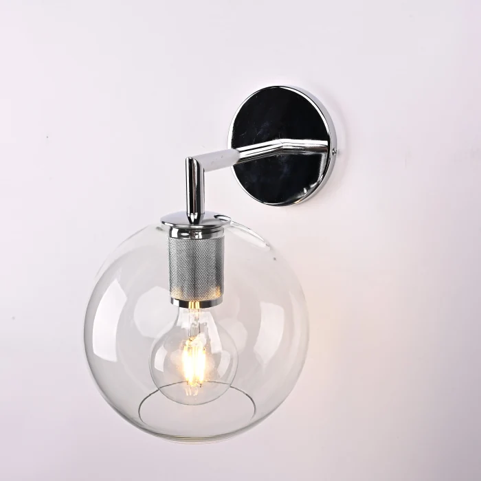 Бра RH Utilitaire Globe Shade Single Sconce Silver ImperiumLoft