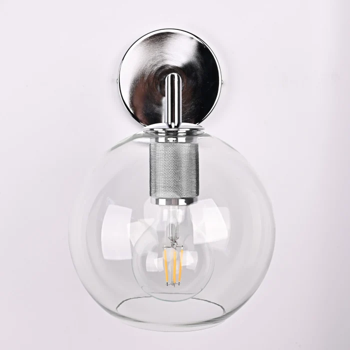 Бра RH Utilitaire Globe Shade Single Sconce Silver ImperiumLoft