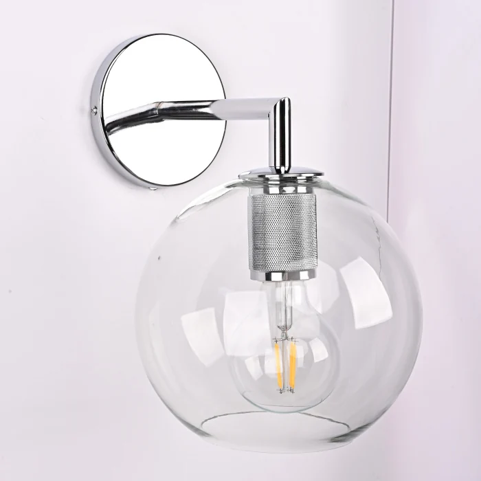 Бра RH Utilitaire Globe Shade Single Sconce Silver ImperiumLoft