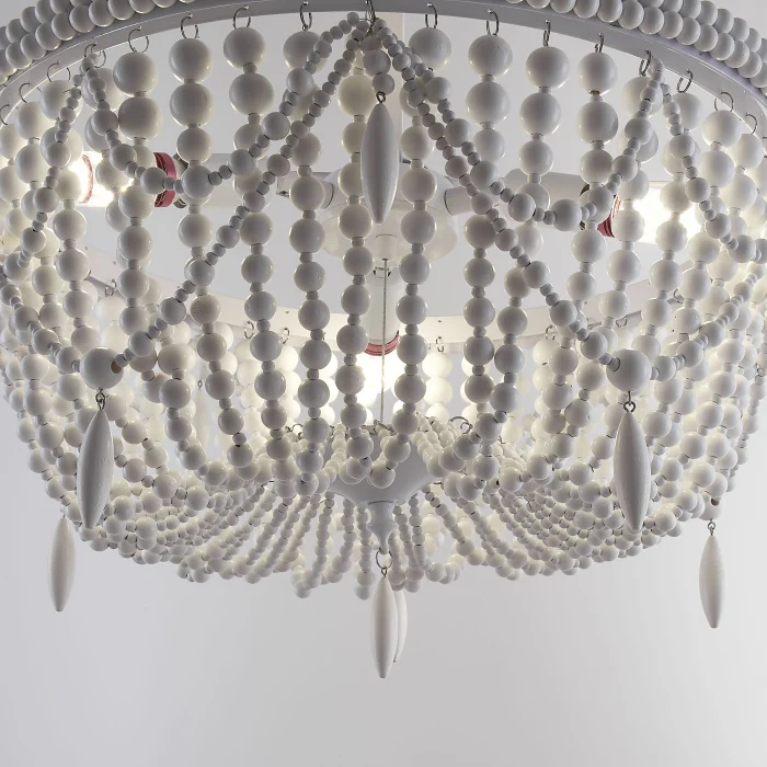 Люстра RH Anselme White Wood Weathered Chandelier ImperiumLoft