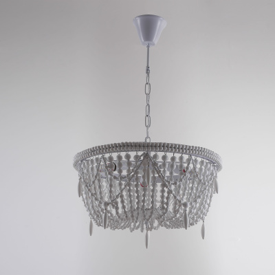 Люстра RH Anselme White Wood Weathered Chandelier ImperiumLoft