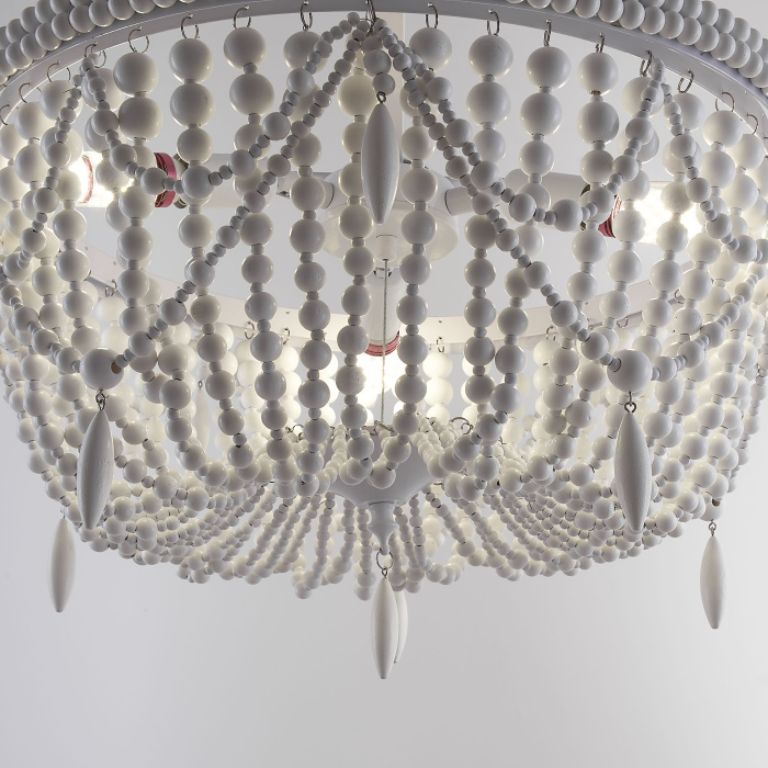 Люстра RH Anselme White Wood Weathered Chandelier ImperiumLoft