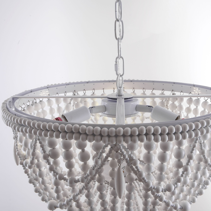 Люстра RH Anselme White Wood Weathered Chandelier ImperiumLoft