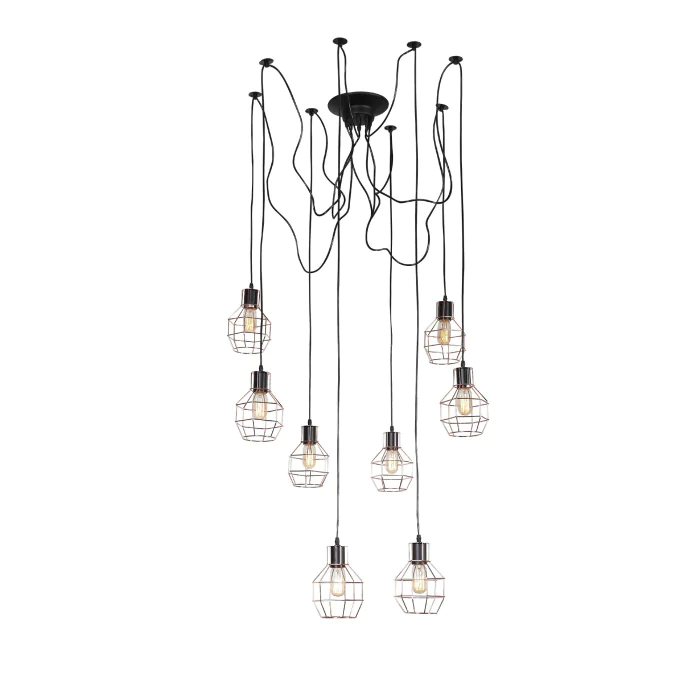 Светильник подвесной ST-Luce SL192.303.08 Черный/Латунь E27 8*60W