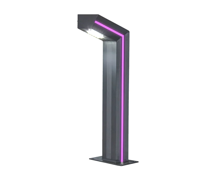 Светильник уличный Такоми серый 220V w15*7,5 h80 Led 10W (4000K) Декоративная подсветка розовая. Kink Light 09207-F(220V),16(10)