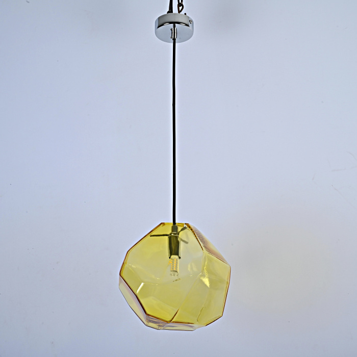 Подвесной светильник Color Ice Cube Pendant JEVIO 1 Янтарный ImperiumLoft