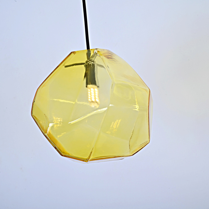 Подвесной светильник Color Ice Cube Pendant JEVIO 1 Янтарный ImperiumLoft