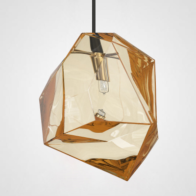 Подвесной светильник Color Ice Cube Pendant JEVIO 1 Янтарный ImperiumLoft