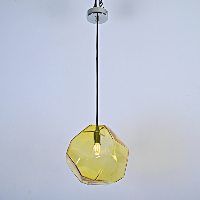 Подвесной светильник Color Ice Cube Pendant JEVIO 1 Янтарный ImperiumLoft