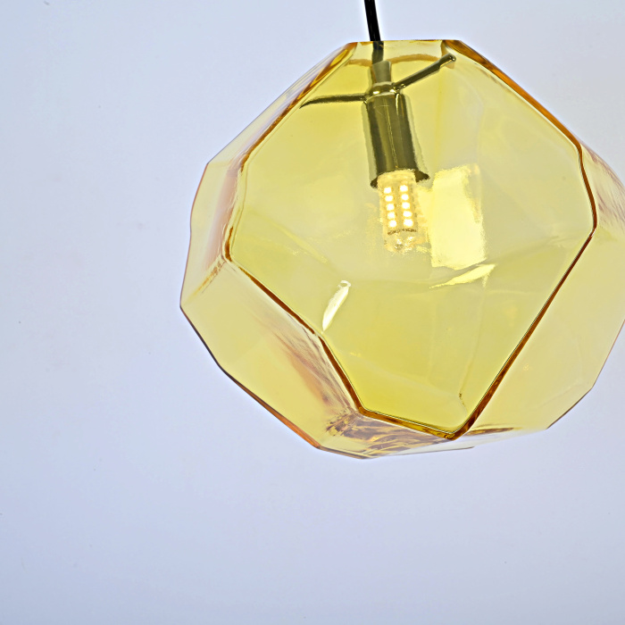 Подвесной светильник Color Ice Cube Pendant JEVIO 1 Янтарный ImperiumLoft