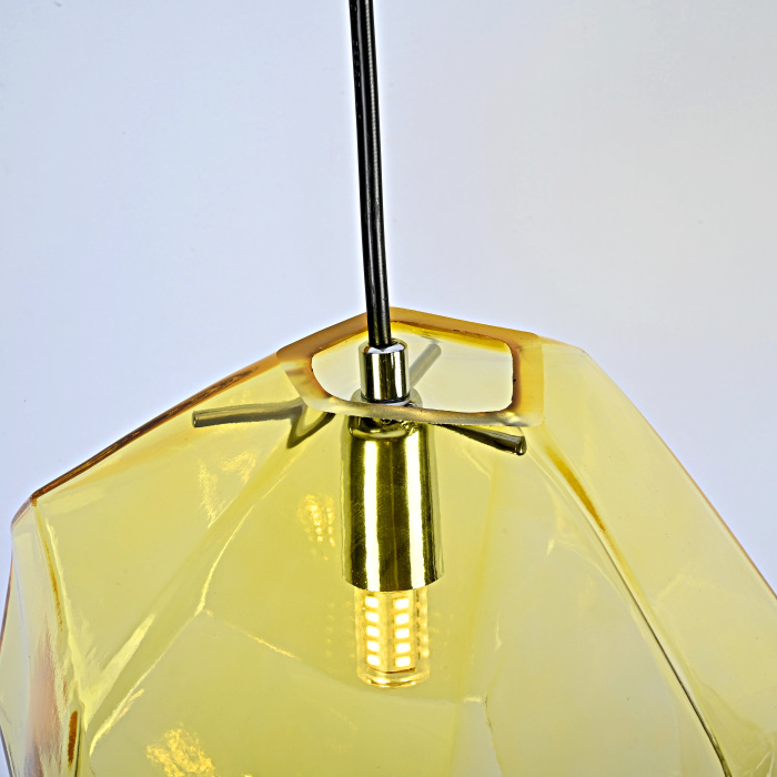 Подвесной светильник Color Ice Cube Pendant JEVIO 1 Янтарный ImperiumLoft