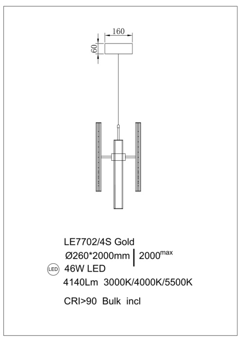 Подвесной светильник Leon Christine LE7702/4S Gold