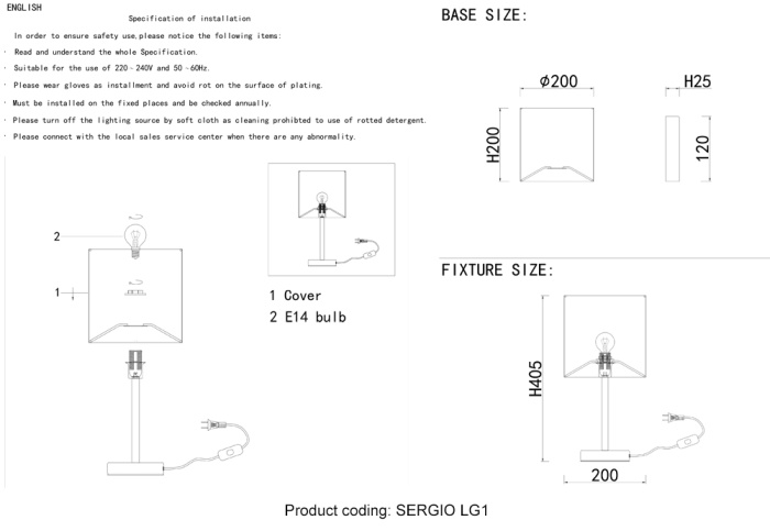 Настольная лампа Crystal Lux SERGIO LG1 GOLD