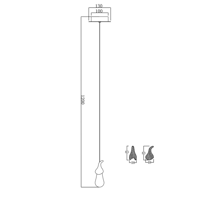 Подвесной светильник Delight Collection Seed OMG07287-1 C1 gold