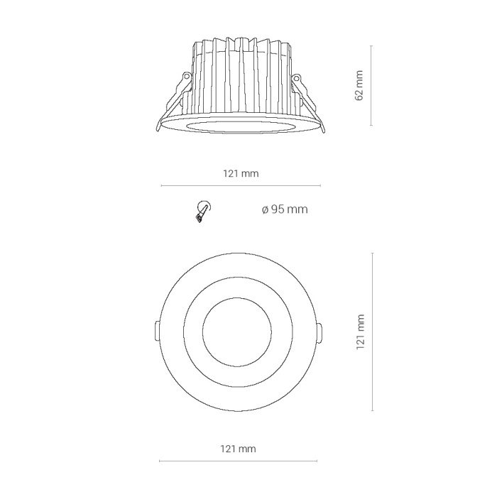 Встраиваемый светильник Nowodvorski Kea Led White/Chrome 8773