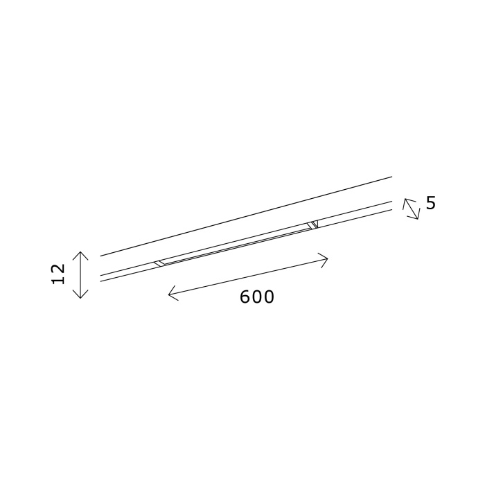 Магнитный трековый светильник Черный LED 1*10W 4000K 710Lm Ra>80 100 IP20 L600xW5xH12 2 ST667.446.10