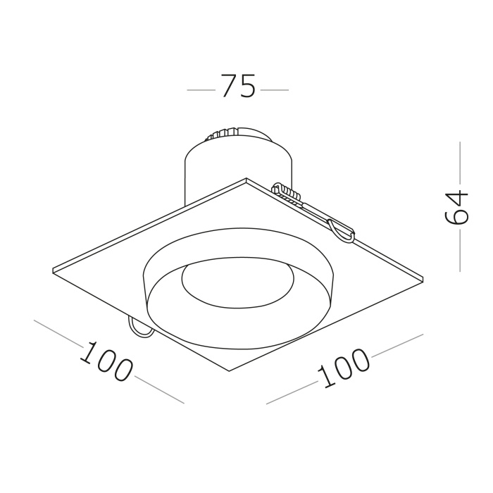Светильник встраиваемый Белый LED 1*10W 4000K 700Lm Ra>90 36° IP44 D79xH61 85-265V ST758.548.10