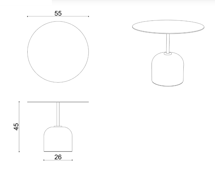 Приставной столик Delight Collection 0 River Side Table Ø55