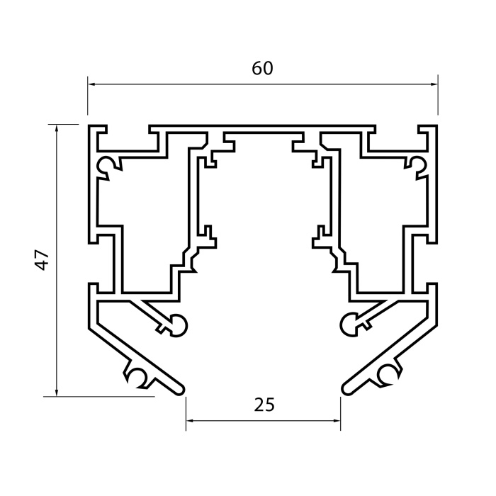 Шинопровод 48 под натяжной потолок ST-Luce Черный Длина 2 000мм ST039.429.00