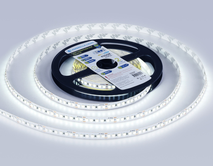 Светодиодная лента Ambrella Light GS1303 2835 180Led /14.4W m/12V IP20 6500K 5m/кратность резки 33mm Ambrella light GS1303