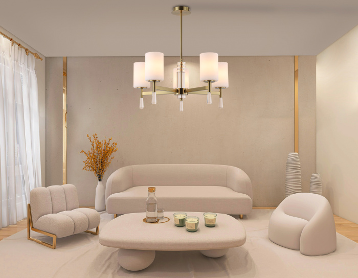 Люстра со стеклянными плафонами на штанге Ambrella light LH56261