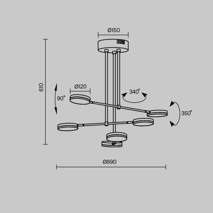 Люстра на штанге Maytoni Fad MOD070PL-L38B3K