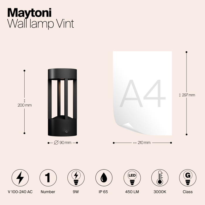Светильник настенный Maytoni Vint O458WL-L9GF3K