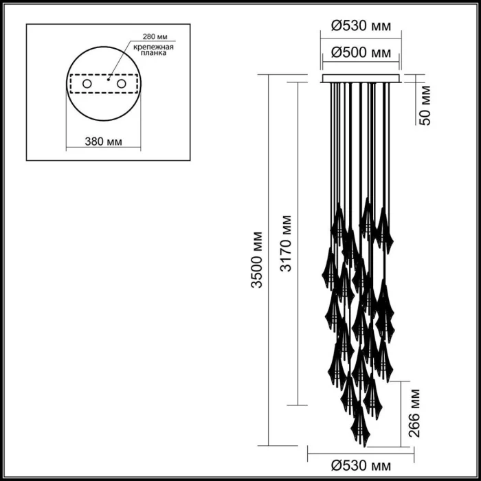 Люстра каскадная Odeon Light Afalina 5442/137L